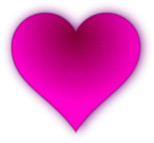 Vibrant Pink Heart Black Background PNG Image