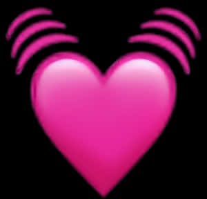 Vibrant Pink Heart Wifi Signal PNG image with transparent background