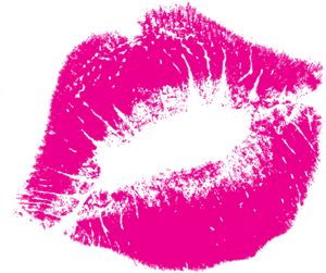 Vibrant Pink Lipstick Kiss Print PNG Image