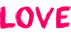 Vibrant Pink Love Text PNG Image