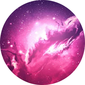 Vibrant Pink Nebula Sky PNG Image