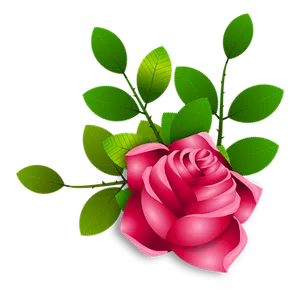 Vibrant Pink Rose Vector PNG Image