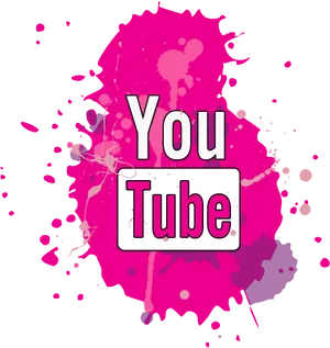 Vibrant Pink Splatter Youtube Logo PNG Image