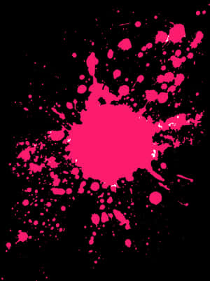 Vibrant Pink Splatteron Black PNG image with transparent background