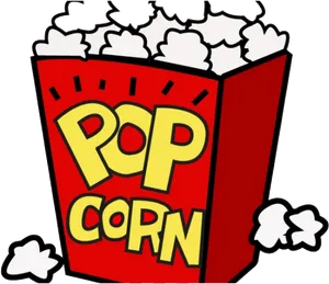 Vibrant Popcorn Box Clipart PNG Image