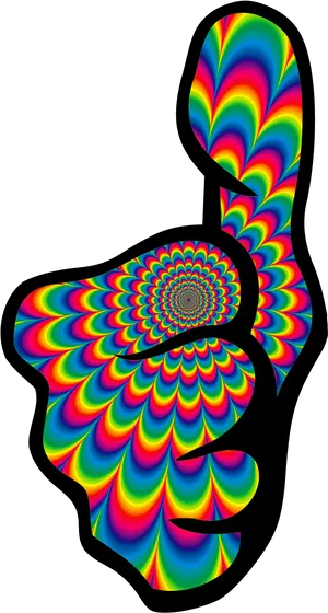 Vibrant Psychedelic Fractal Art PNG Image