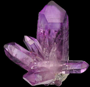 Vibrant Purple Amethyst Crystal Cluster PNG image with transparent background
