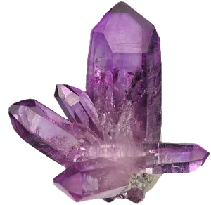 Vibrant Purple Amethyst Crystal Cluster PNG Image