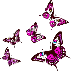 Vibrant_ Purple_ Butterflies_ Artwork PNG Image