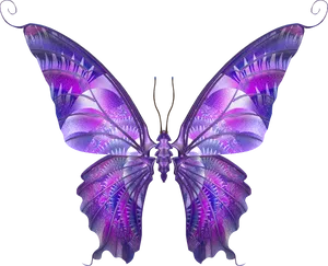 Vibrant Purple Butterfly Art PNG Image