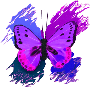 Vibrant Purple Butterfly Art PNG image with transparent background