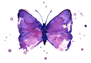 Vibrant Purple Butterfly Artwork PNG image with transparent background