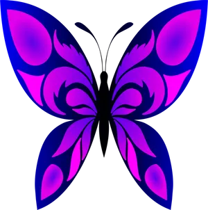 Vibrant Purple Butterfly Graphic PNG Image