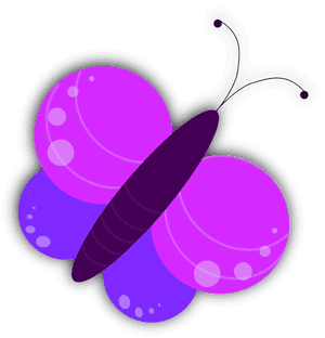 Vibrant Purple Butterfly Graphic PNG image with transparent background