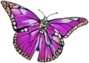 Vibrant Purple Butterfly Illustration PNG Image