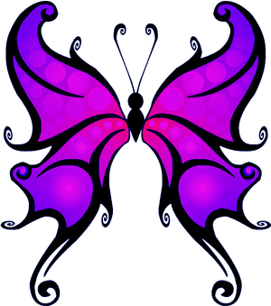 Vibrant Purple Butterfly Illustration PNG image with transparent background