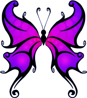 Vibrant Purple Butterfly Illustration PNG Image