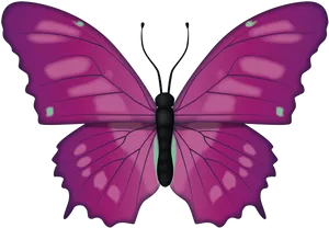 Vibrant Purple Butterfly Illustration PNG Image