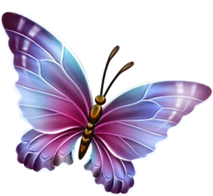 Vibrant Purple Butterfly Illustration PNG Image