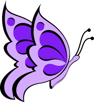 Vibrant Purple Butterfly Illustration PNG image with transparent background