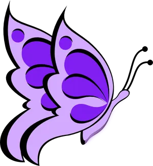 Vibrant Purple Butterfly Illustration PNG Image