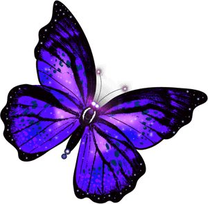 Vibrant Purple Butterfly Illustration PNG image with transparent background