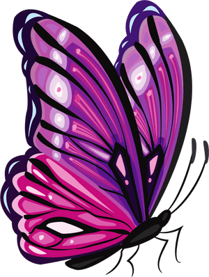 Vibrant Purple Butterfly Illustration PNG image with transparent background