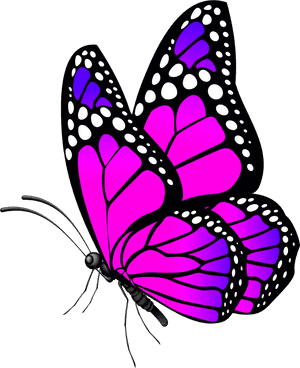 Vibrant Purple Butterfly Illustration PNG image with transparent background