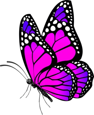 Vibrant Purple Butterfly Illustration PNG Image