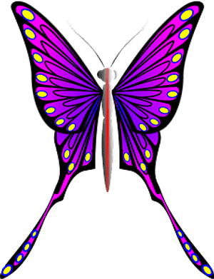 Vibrant Purple Butterfly Illustration PNG image with transparent background