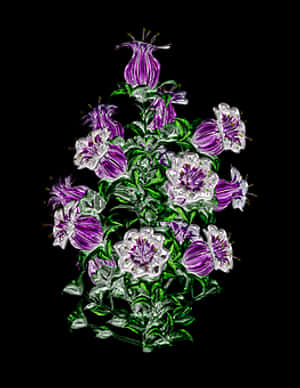 Vibrant Purple Flowers Artwork PNG image with transparent background
