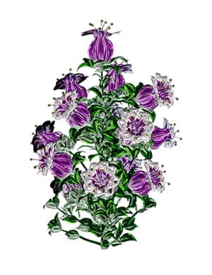 Vibrant Purple Flowers Artwork PNG Image