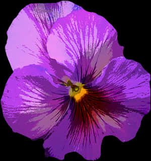 Vibrant Purple Pansy Flower PNG image with transparent background