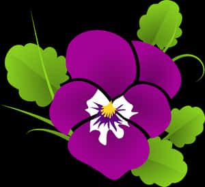Vibrant Purple Pansy Vector PNG image with transparent background