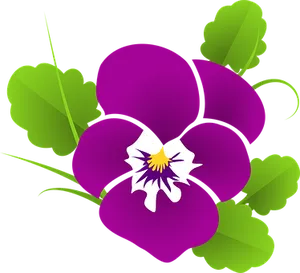 Vibrant Purple Pansy Vector PNG Image