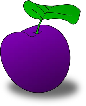 Vibrant Purple Plum Illustration PNG Image