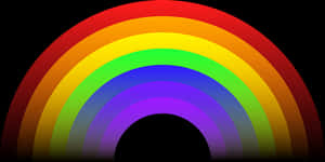 Vibrant Rainbow Arc Digital Art PNG image with transparent background