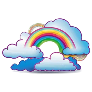 Vibrant Rainbow With Clouds Illustration Png 48 PNG Image