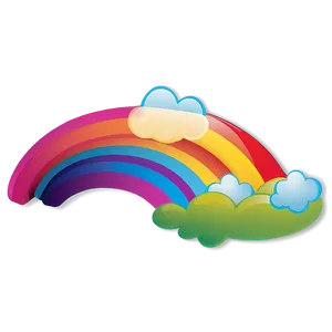 Vibrant Rainbow With Clouds Illustration Png Xnf PNG Image