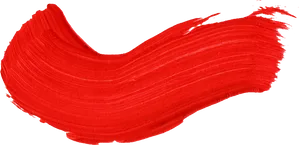 Vibrant Red Brush Stroke PNG Image