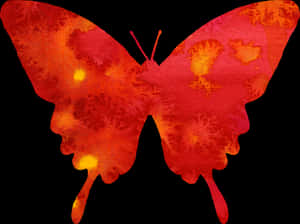 Vibrant Red Butterfly Silhouette PNG image with transparent background