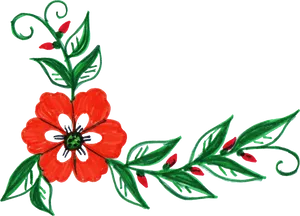 Vibrant_ Red_ Flower_ Artwork PNG Image