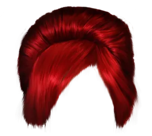 Vibrant_ Red_ Hairstyle_ Illustration PNG Image