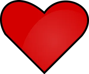 Vibrant Red Heart Graphic PNG Image