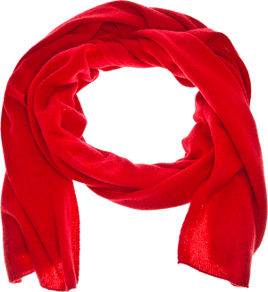 Vibrant Red Knitted Scarf PNG