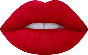 Vibrant Red Lips Closeup PNG Image