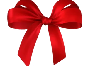 Vibrant Red Satin Bow PNG Image