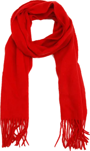 Vibrant Red Wool Scarf PNG Image