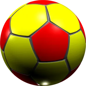 Vibrant Redand Yellow Soccer Ball PNG Image