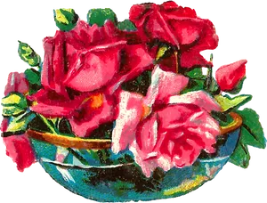 Vibrant_ Rose_ Bouquet_ Artwork PNG Image